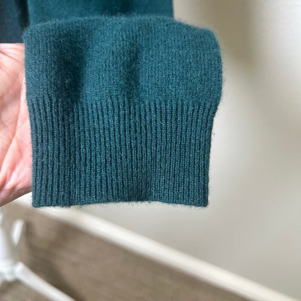 Charter Club luxury 100% cashmere emerald green crew neck long sleeve sweater L - Picture 3 of 7